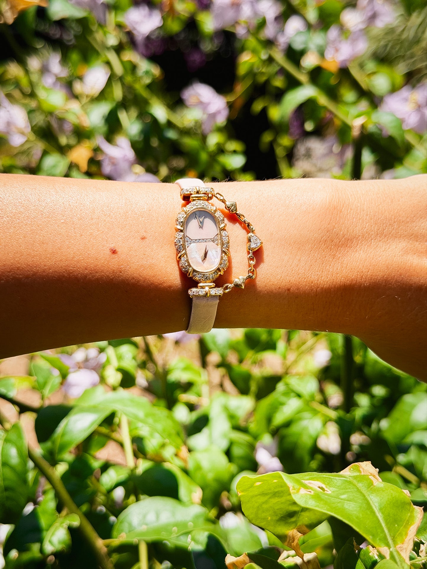 DeLaneau Dual Time 18K Gold Diamond Watch