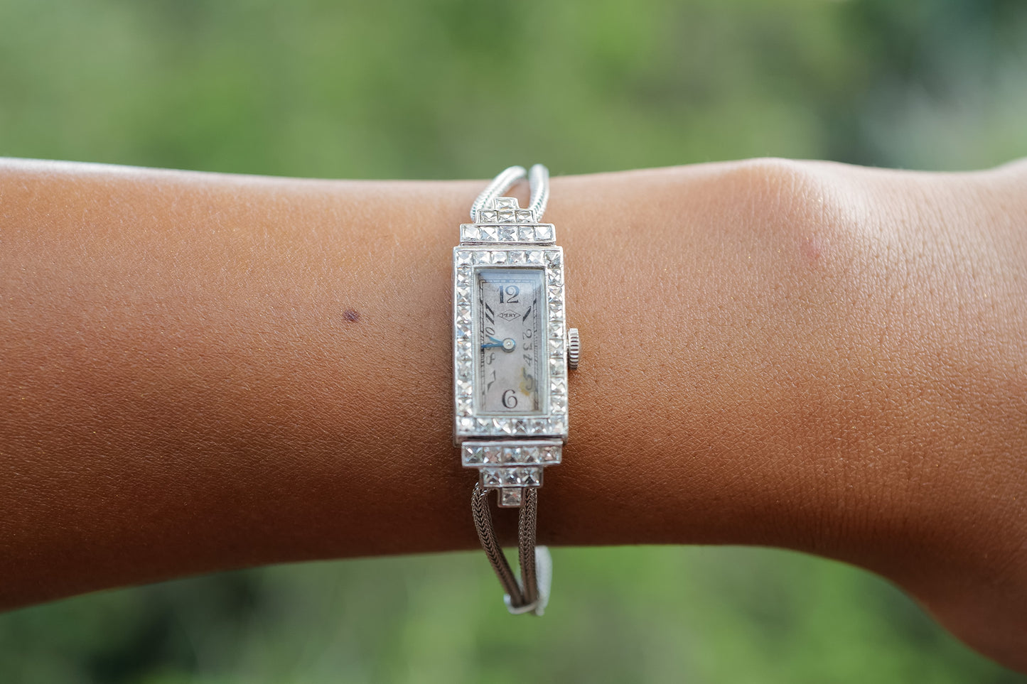 Art Deco French-Cut Diamond Bracelet Watch