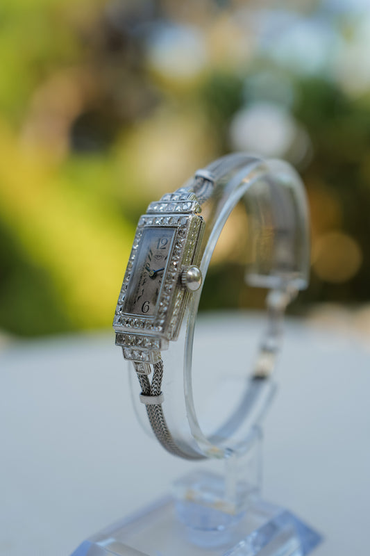 Art Deco French-Cut Diamond Bracelet Watch