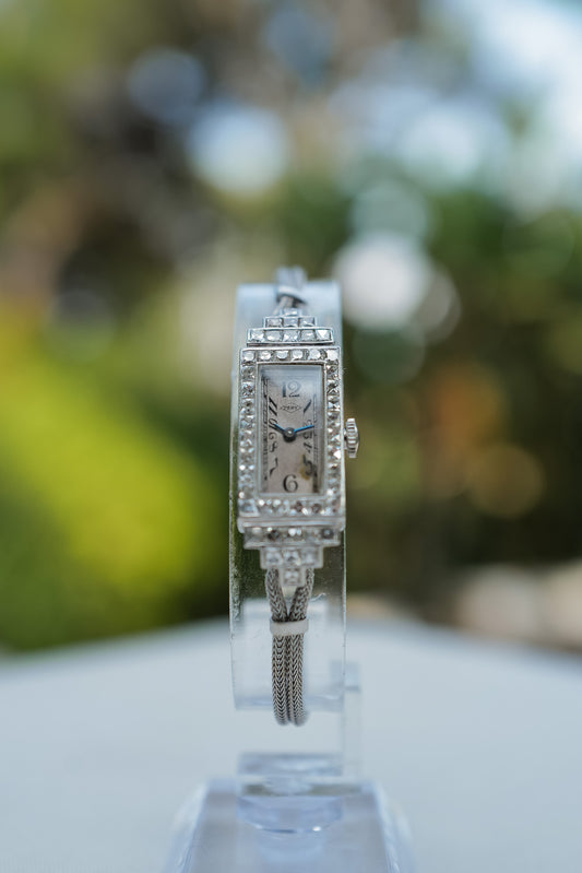Art Deco French-Cut Diamond Bracelet Watch