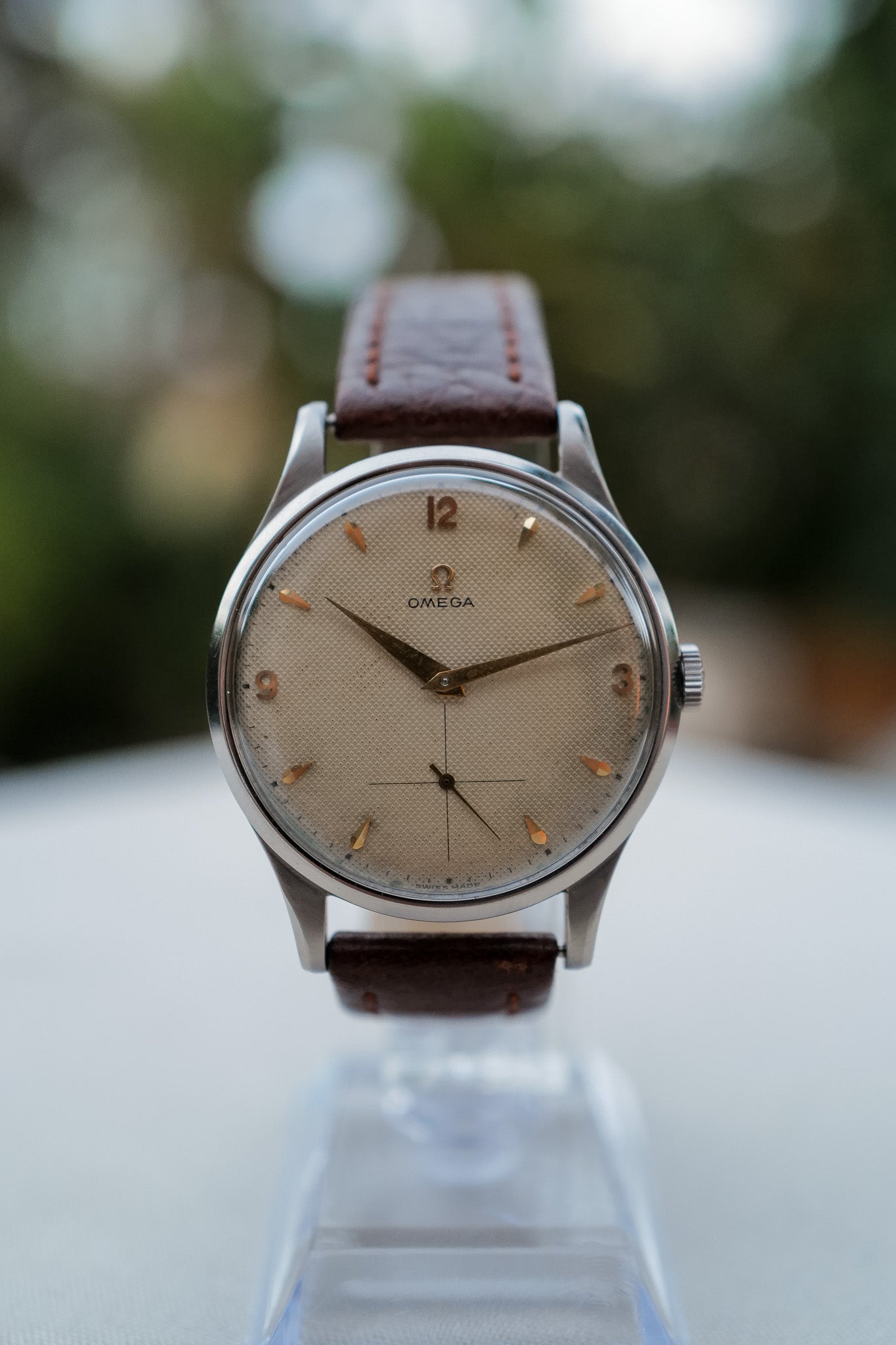 Omega Jumbo Honeycomb Dial Stainless Steel