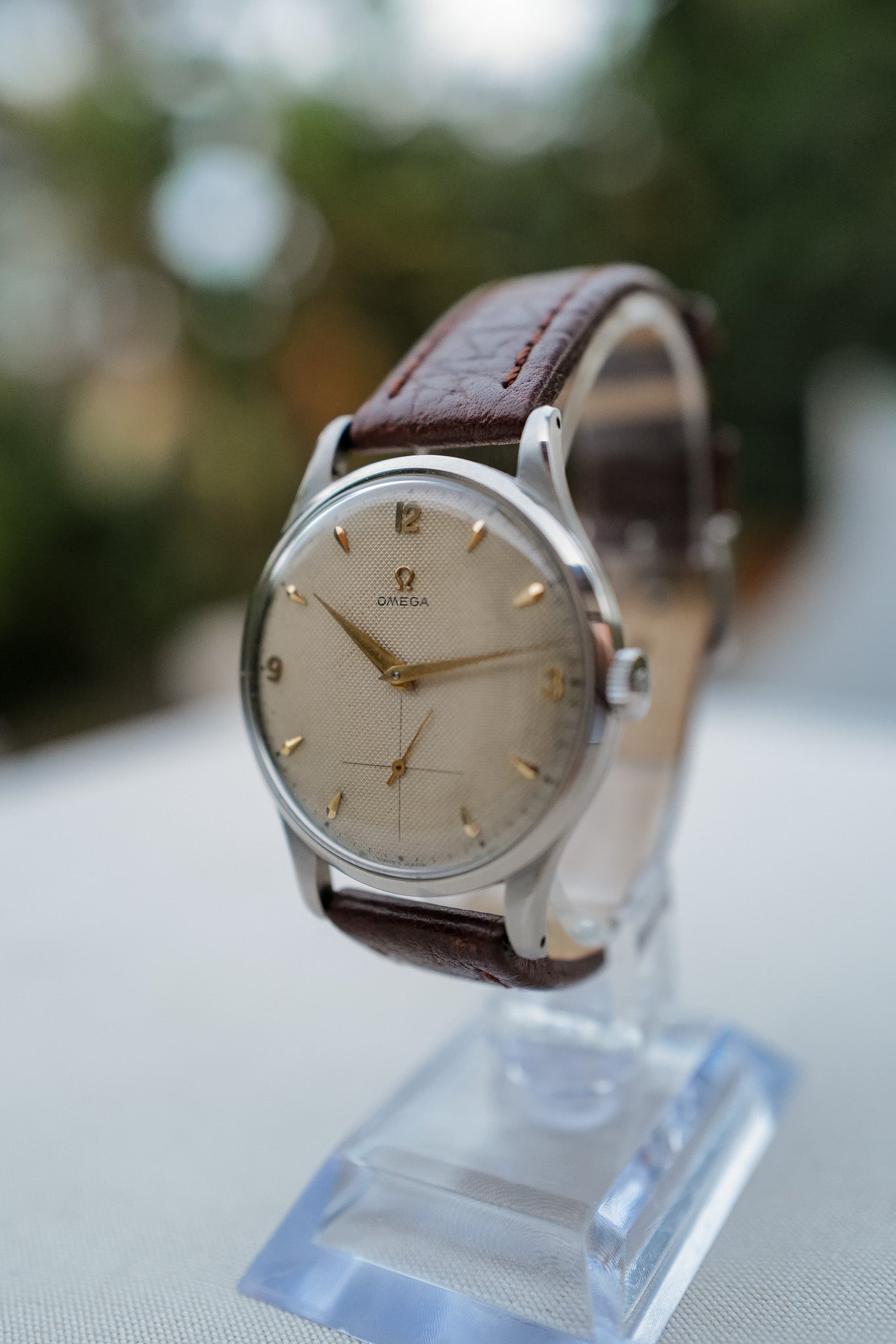 Omega Jumbo Honeycomb Dial Stainless Steel